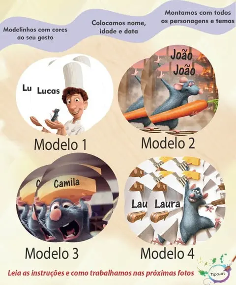 Adesivo 5 Cm-ratatouille