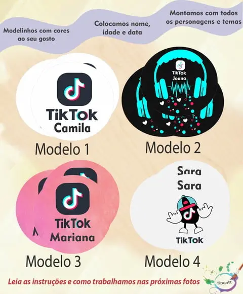 Adesivo 5 Cm-tik Tok