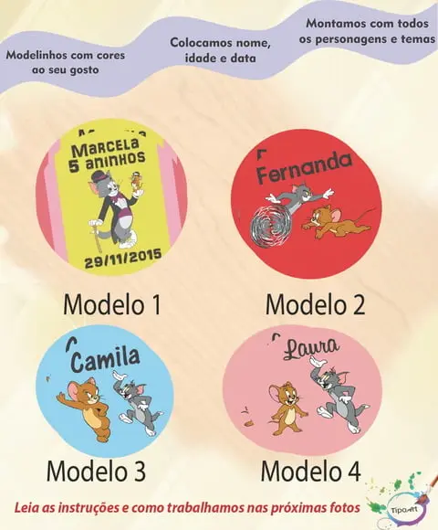 Adesivo 5 Cm-tom e Jerry