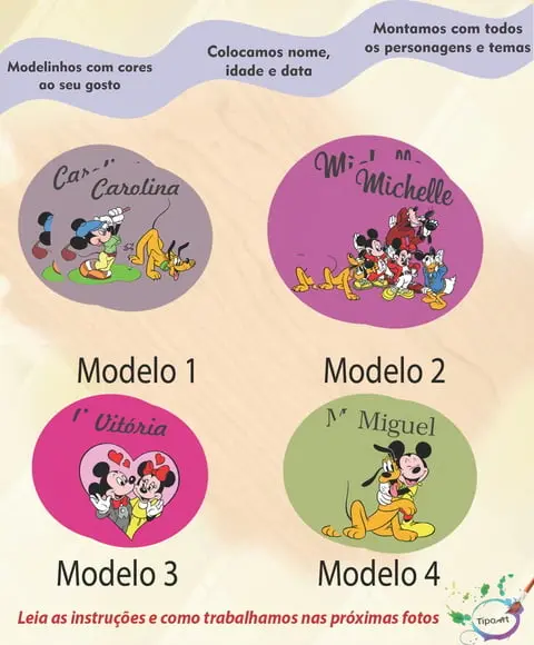 Adesivo 5 Cm-turma do Mickey