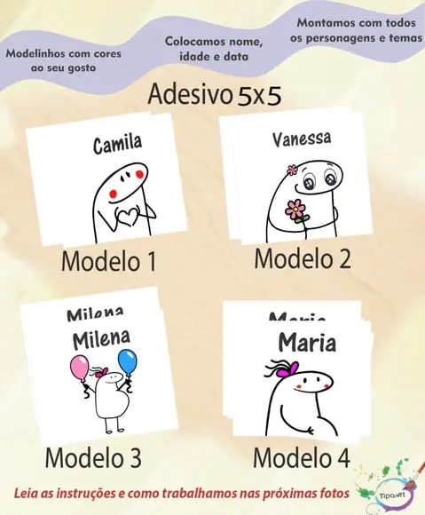 Adesivo 5x5 cm Quadradinho- Flork