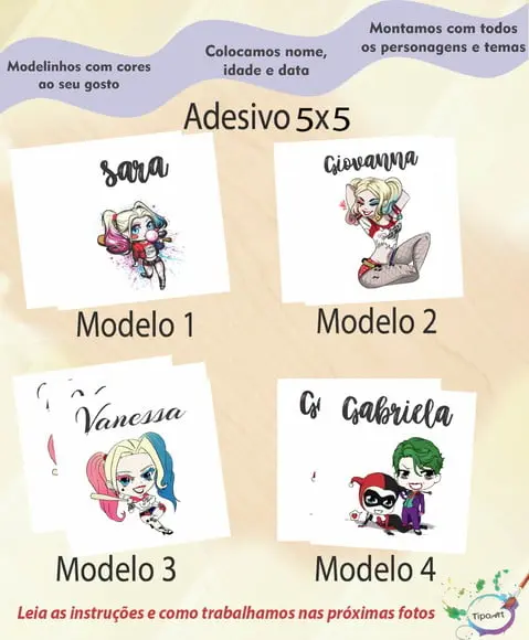 Adesivo 5x5 cm Quadradinho-arlequina