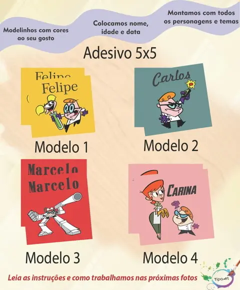 Adesivo 5x5 cm Quadradinho-dexter