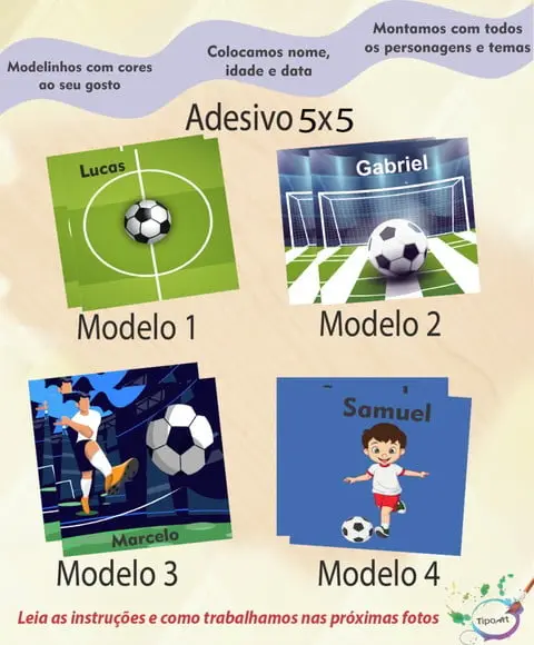 Adesivo 5x5 cm Quadradinho-futebol