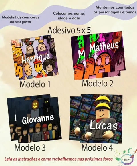 Adesivo 5x5 cm Quadradinho-forsaken Roblox