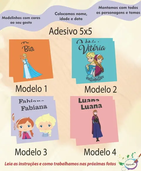 Adesivo 5x5 cm Quadradinho-frozen