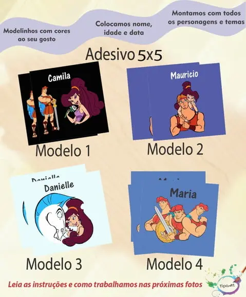 Adesivo 5x5 cm Quadradinho-hercules
