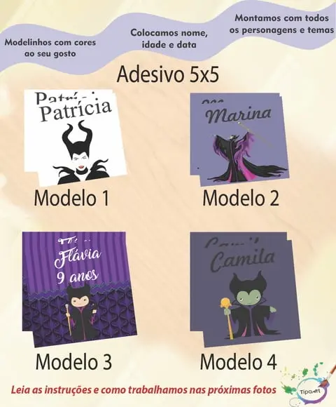 Adesivo 5x5 cm Quadradinho-malevola