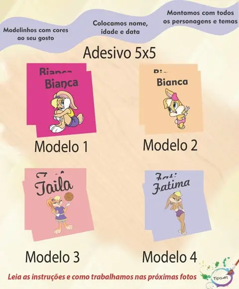 Adesivo 5x5 cm Quadradinho-lola