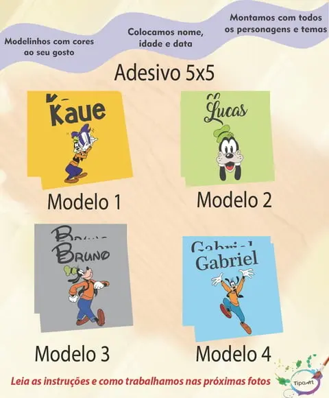 Adesivo 5x5 cm Quadradinho-pateta