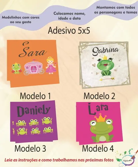 Adesivo 5x5 cm Quadradinho-sapinho