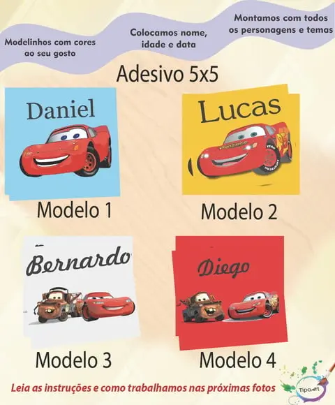 Adesivo 5x5 cm Quadradinho-relampago