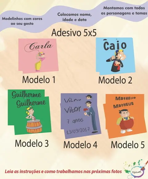Adesivo 5x5 cm Quadradinho-turma do Chaves