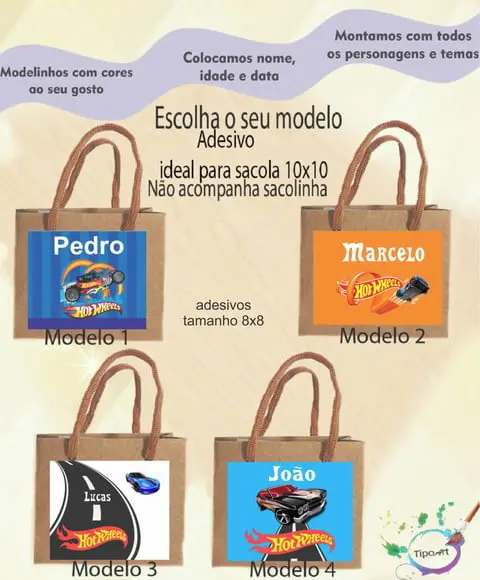 Adesivo 8x8 para Sacolinha- Hot Whells