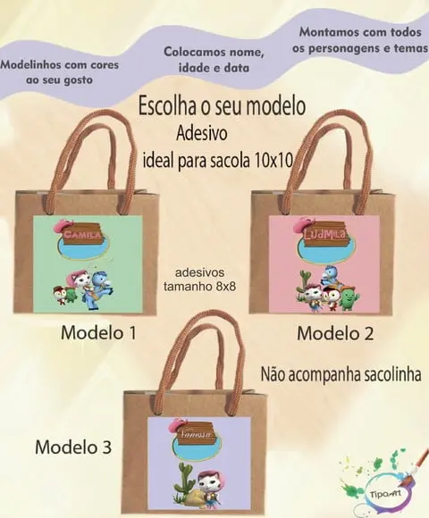 Adesivo 8x8 para Sacolinha- Sheriff Calie
