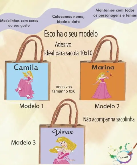 Adesivo 8x8 para Sacolinha-aurora
