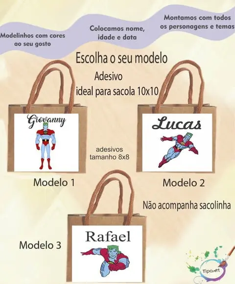 Adesivo 8x8 para Sacolinha-capitão Planeta