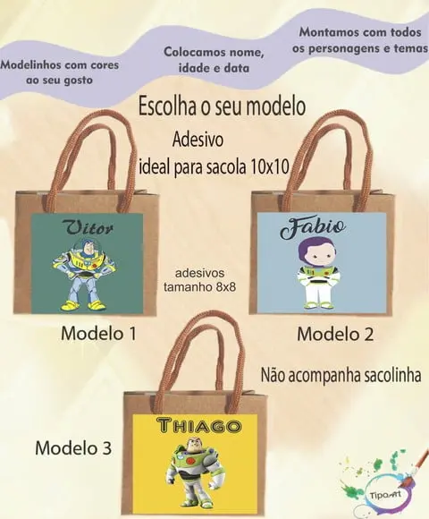 Adesivo 8x8 para Sacolinha-buzz Lightyear