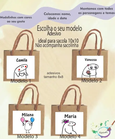 Adesivo 8x8 para Sacolinha-flork