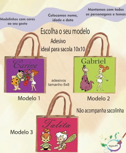 Adesivo 8x8 para Sacolinha-fred Flintstone