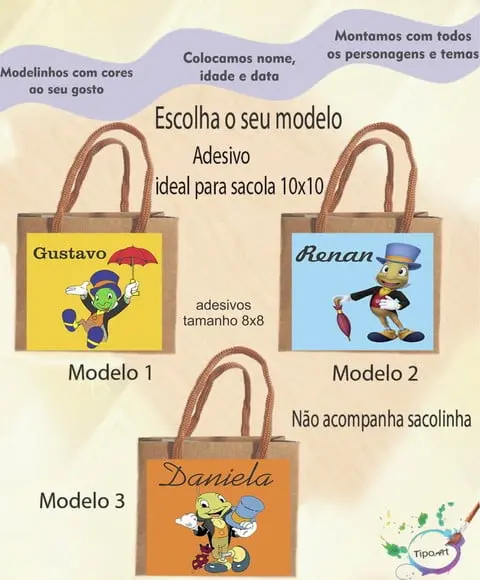 Adesivo 8x8 para Sacolinha-grilo Falante