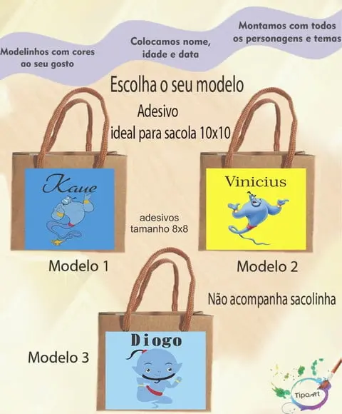 Adesivo 8x8 para Sacolinha-genio