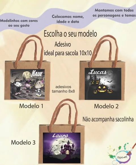 Adesivo 8x8 para Sacolinha-halloween #1