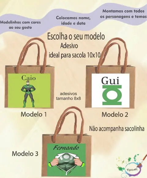 Adesivo 8x8 para Sacolinha-lanterna Verde
