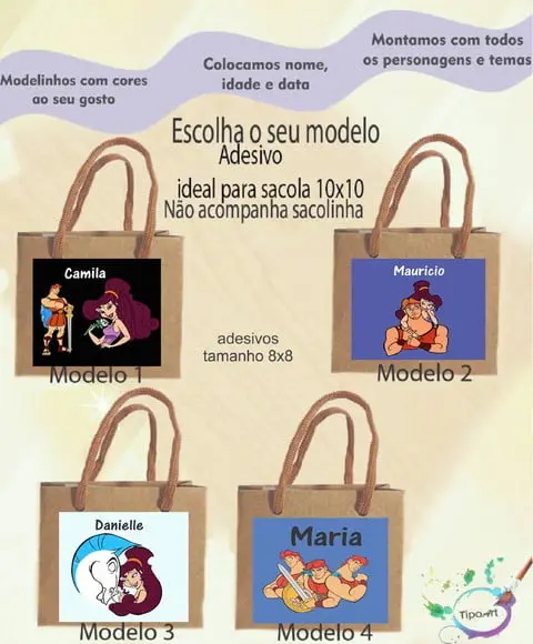 Adesivo 8x8 para Sacolinha-hercules