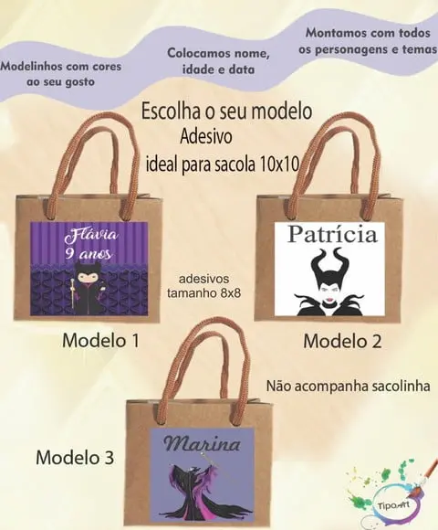 Adesivo 8x8 para Sacolinha-malevola