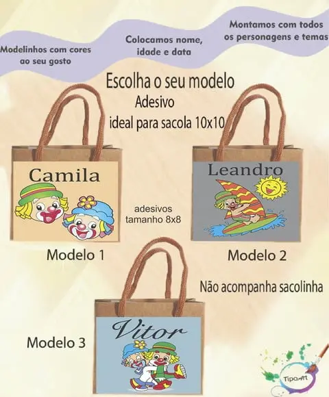 Adesivo 8x8 para Sacolinha-patati Patata