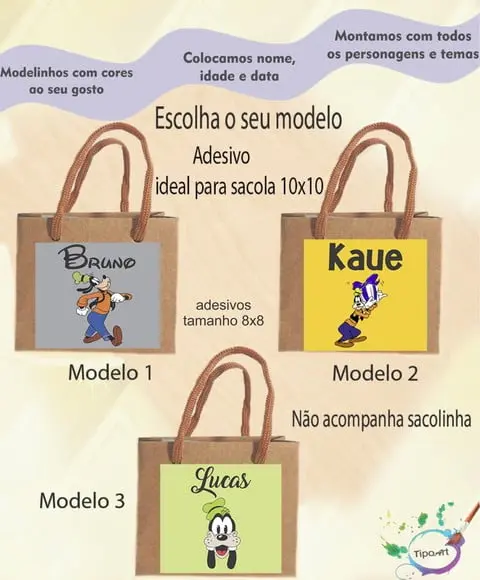 Adesivo 8x8 para Sacolinha-pateta