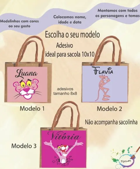 Adesivo 8x8 para Sacolinha-pantera