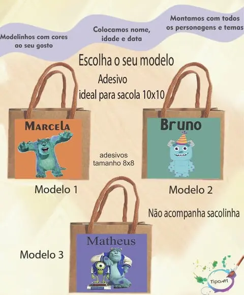 Adesivo 8x8 para Sacolinha-sullivan