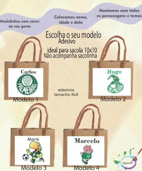 Adesivo 8x8 para Sacolinha-verdão
