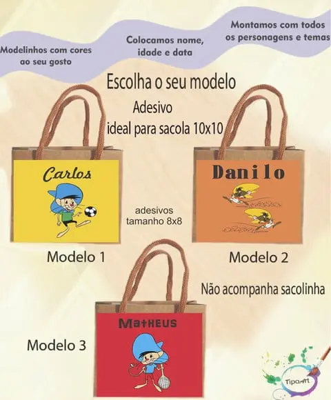 Adesivo 8x8 para Sacolinhaa-ligeirinho