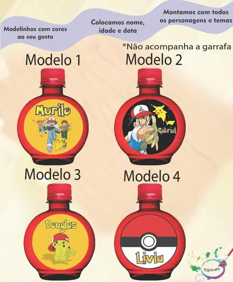 Adesivo Água Ouro Fino - Pokemon