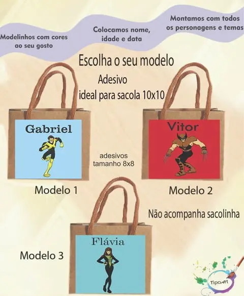 Adesivo 8x8 para Sacolinha-x Mens