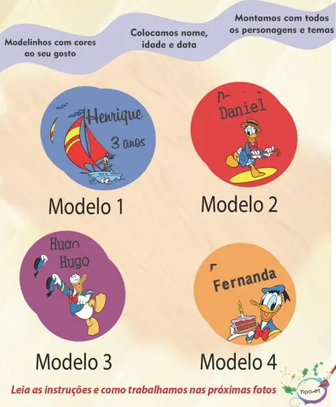 Adesivo 5 cm -pato Donald