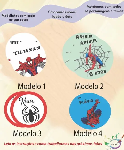Adesivo 5 cm -homem Aranha