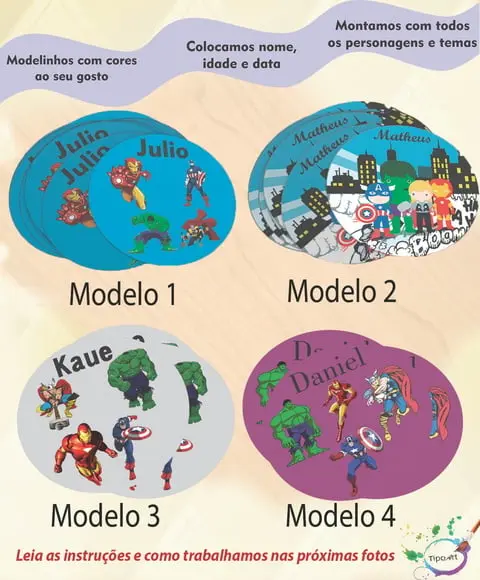 Adesivo 5 cm -vingadores