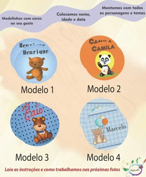 Adesivo 5 cm -ursinho