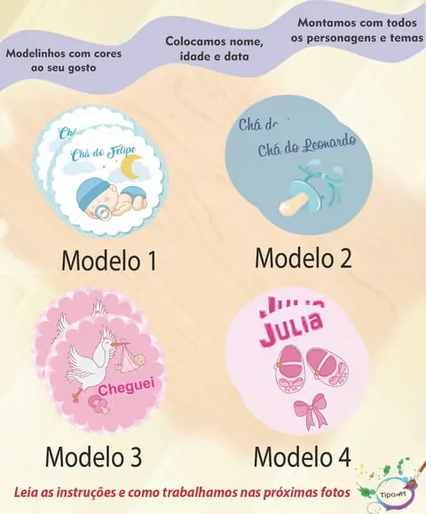 Adesivo 5 Cm- Chá de Bebê/recém Nascido