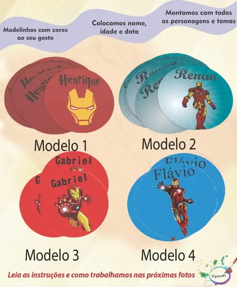 Adesivo 5 Cm- Homem de Ferro