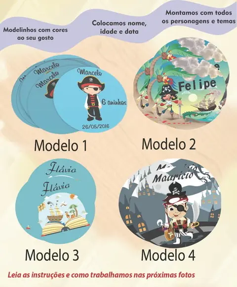 Adesivo 5 Cm- Pirata