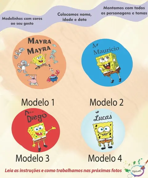 Adesivo 5 Cm-bob Esponja