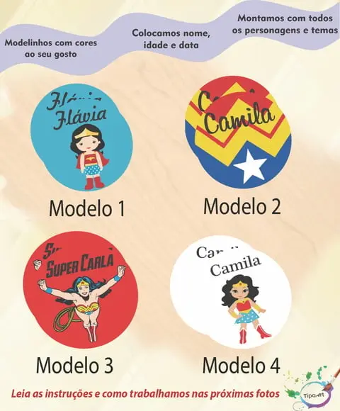 Adesivo 5cm - Mulher Maravilha
