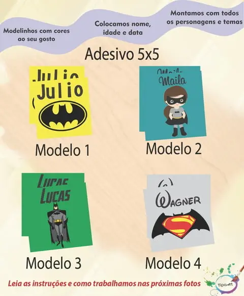 Adesivo 5x5 cm Quadradinho- Batman