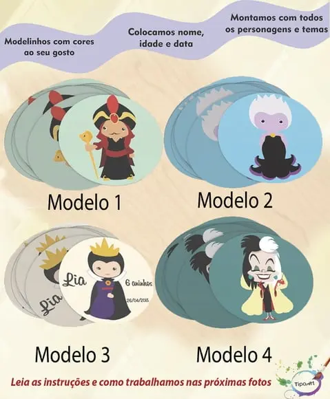 Adesivo 5cm- Vilões
