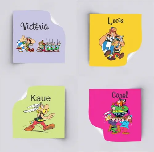 Adesivo 5x5 cm Quadradinho-asterix